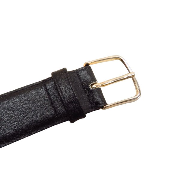 Black Leather Dress Belt with Silver Tone Buckle 0273 13 - Picture 7 of 10